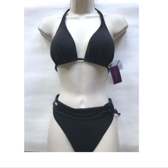 Lascana Other - NWT Lascanaa Triangle Halter Bikini Top & Mid-Rise Ruched Bikini Bottom